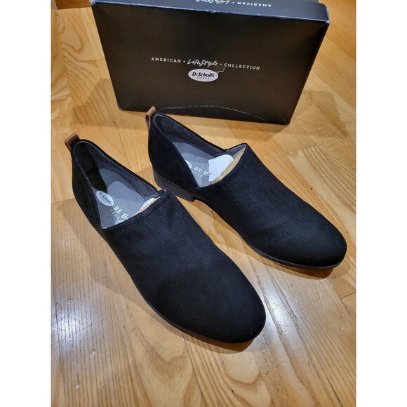 Dr Scholl’s Womens Ruler Casual Foam Comfort Slip On Loafer Black Suede Sz 8.5 M - Picture 1 of 7